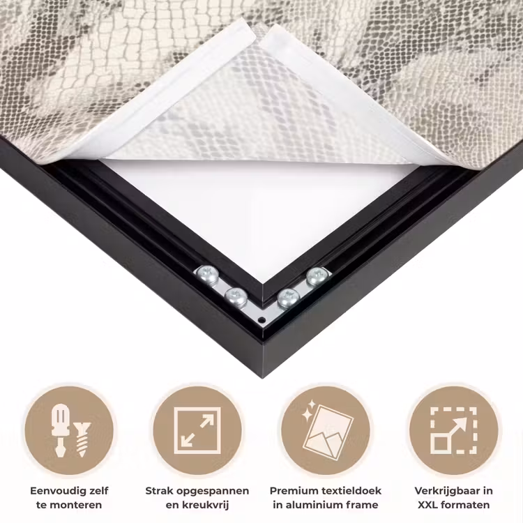 Slang - Patroon - Taupe Textielframe zwart klein 947 -USP_feed_closeupNL