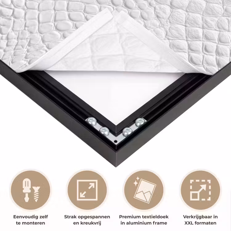 Slang - Patroon - Wit Textielframe zwart klein 947 -USP_feed_closeupNL
