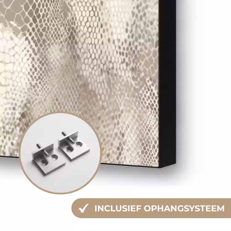 Slang - Textuur - Zand Textielframe zwart klein 947 -USP_ophangsysteemNL