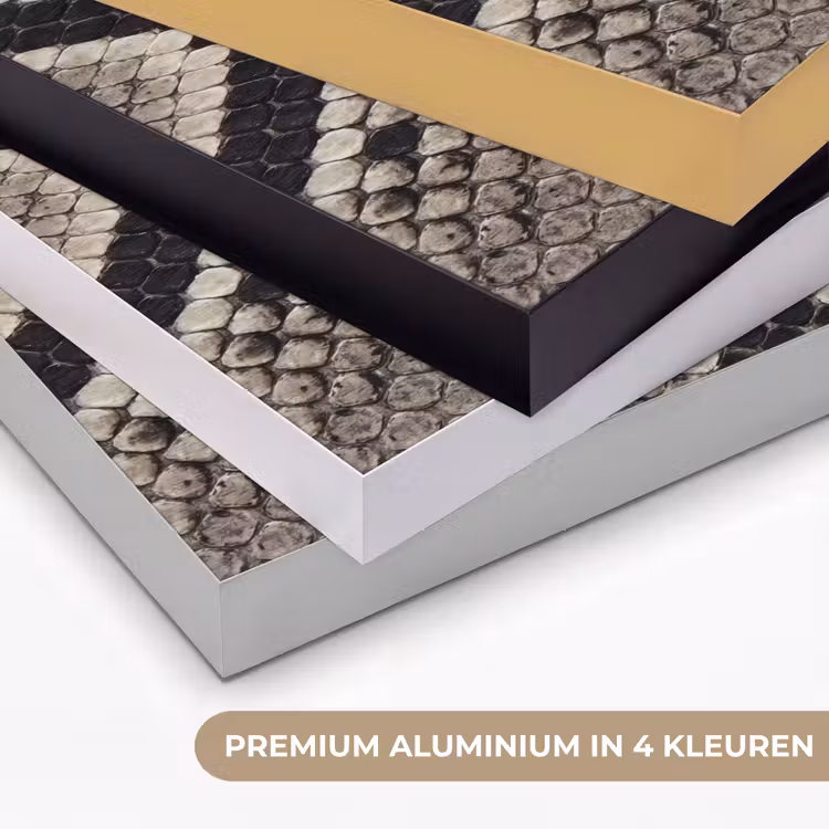 Slangenleer - Patroon - Beige Textielframe zwart klein -USP_kleurenNL