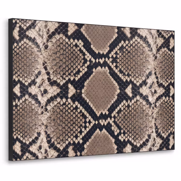 Slangenprint - Python - Bruin Textielframe zwart klein -3d