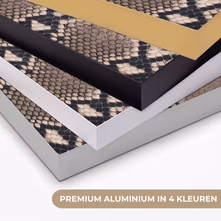 Slangenprint - Python - Bruin Textielframe zwart klein -USP_kleurenNL