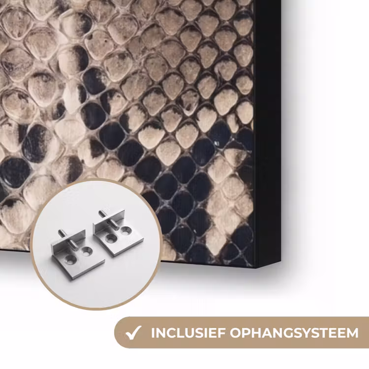 Slangenprint - Python - Bruin Textielframe zwart klein -USP_ophangsysteemNL