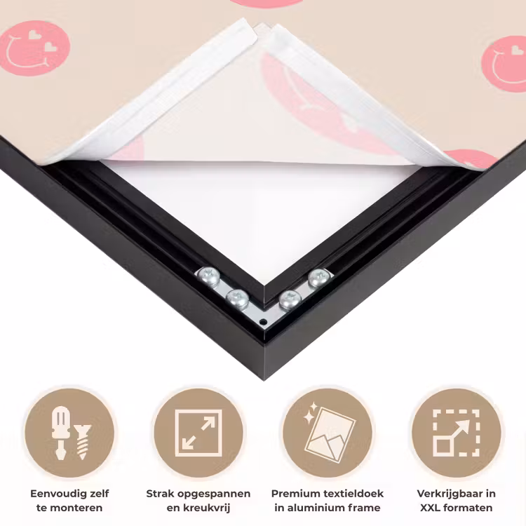 Smiley - Hart - Ogen - Patroon Textielframe zwart klein 947 -USP_feed_closeupNL