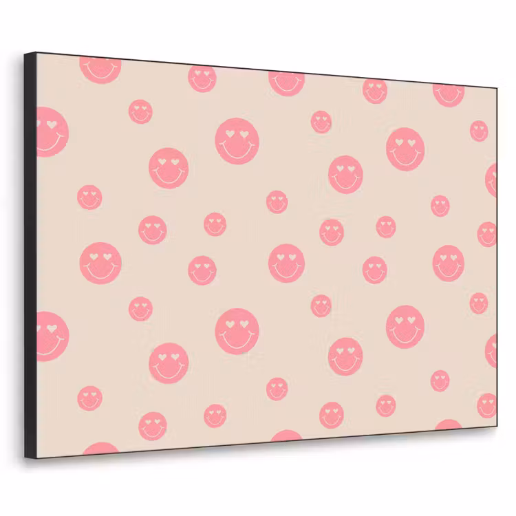 Smiley - Hart - Ogen - Patroon Textielframe zwart klein 947 -3d