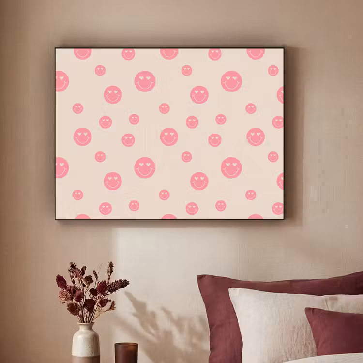 Smiley - Hart - Ogen - Patroon Textielframe - compleet frame klein 947 -sfeer1