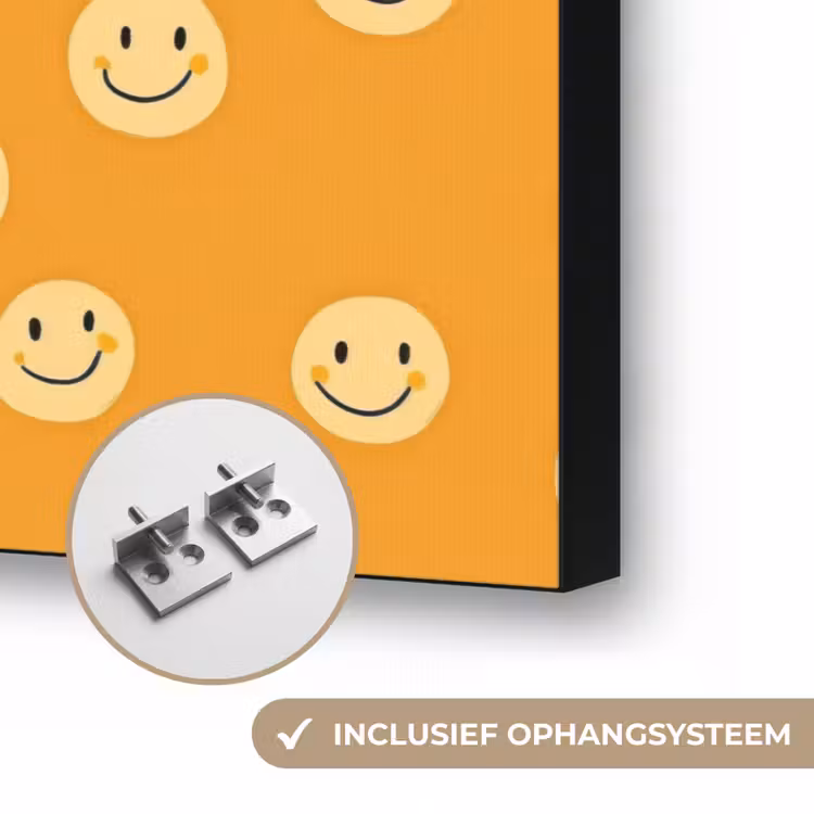 Smileys - Retro - Heel Textielframe zwart klein 947 -USP_ophangsysteemNL