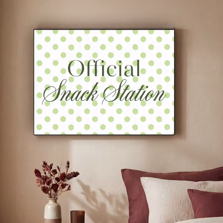 Snack Station - Groen - Stippen Textielframe zwart klein -sfeer1