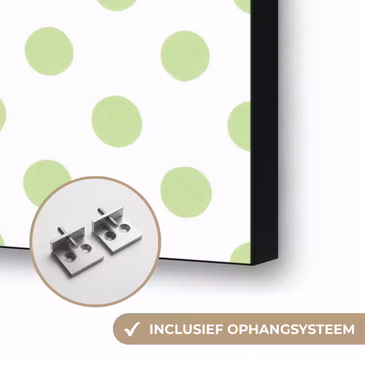Snack Station - Groen - Stippen Textielframe zwart klein -USP_ophangsysteemNL