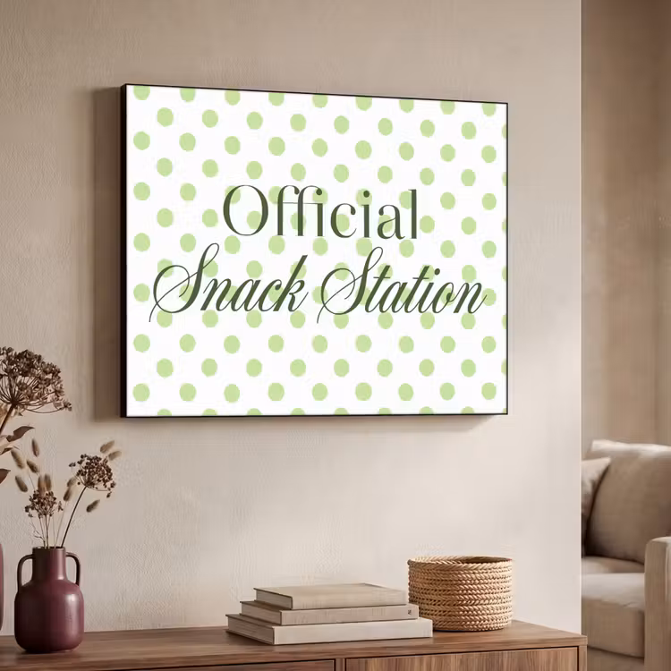 Snack Station - Groen - Stippen Textielframe zwart klein -sfeer3