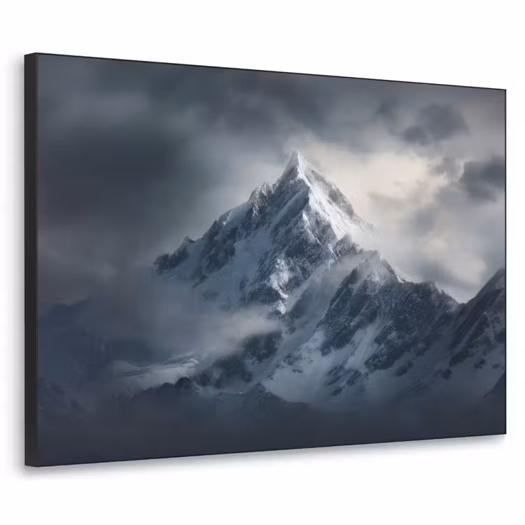Sneeuw - Berg - Wolken Textielframe - compleet frame klein -3d