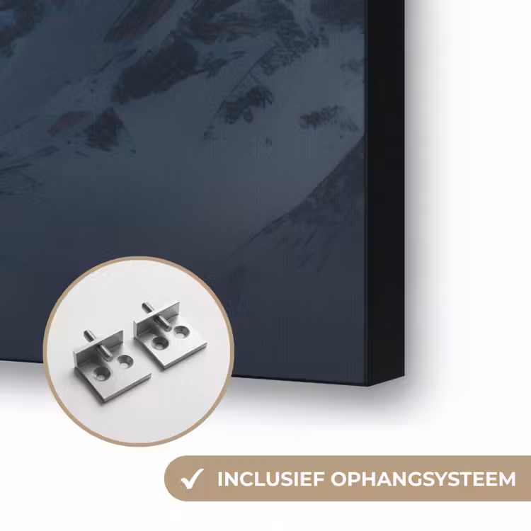 Sneeuw - Berg - Wolken Textielframe zwart klein -USP_ophangsysteemNL