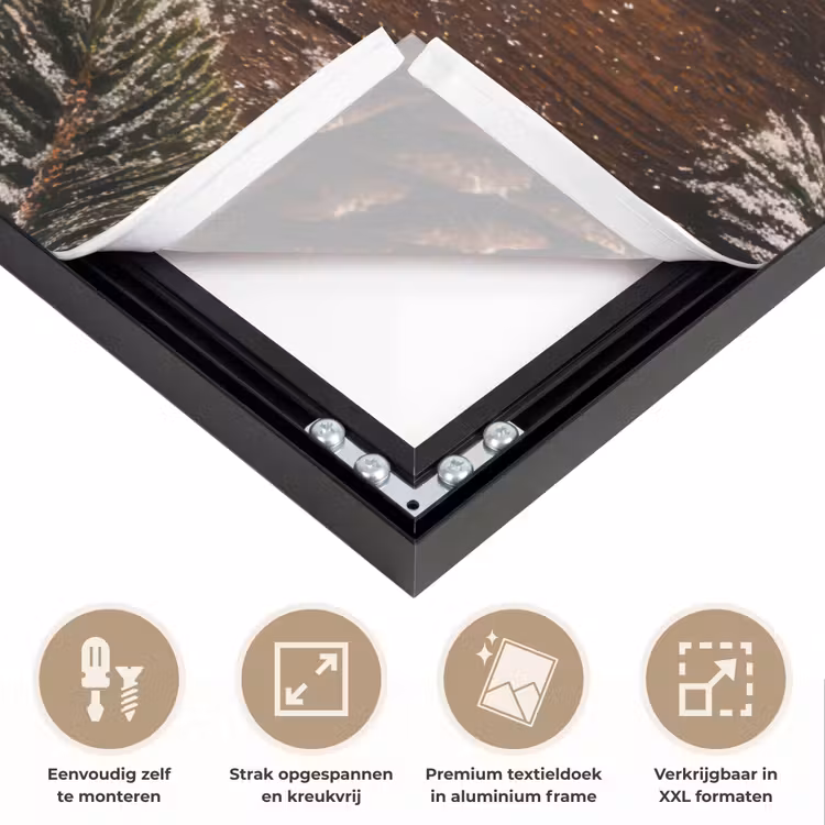 Sneeuw - Houtlook - Quote - Let it snow Textielframe zwart klein -USP_feed_closeupNL