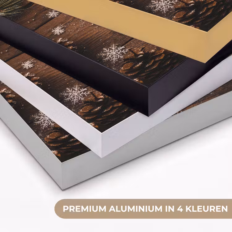 Sneeuw - Houtlook - Quote - Let it snow Textielframe zwart klein -USP_kleurenNL