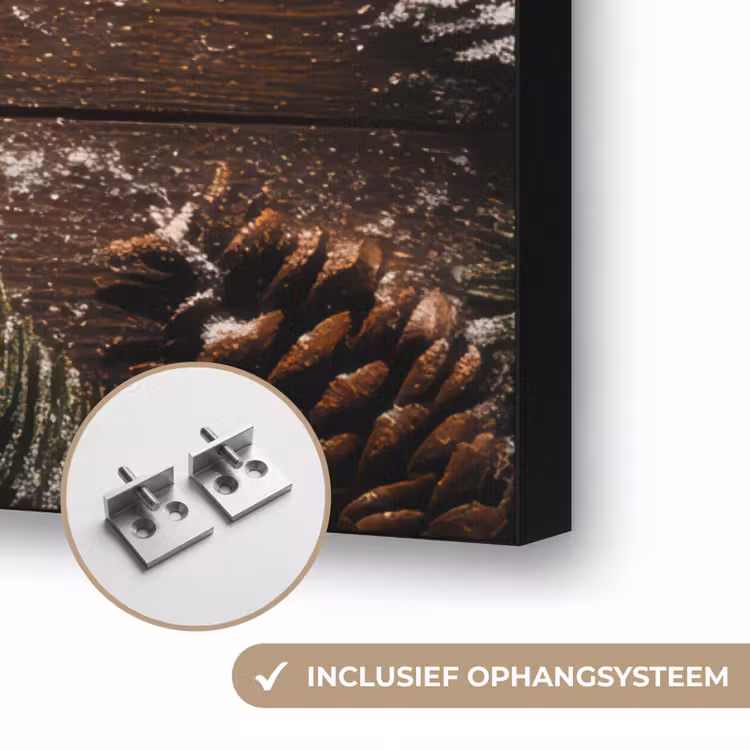 Sneeuw - Houtlook - Quote - Let it snow Textielframe zwart klein -USP_ophangsysteemNL