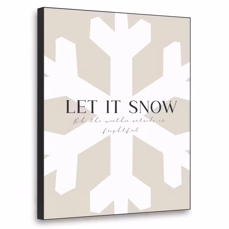 Sneeuw - Japandi - Winter - Decoratie Textielframe zwart klein -3d