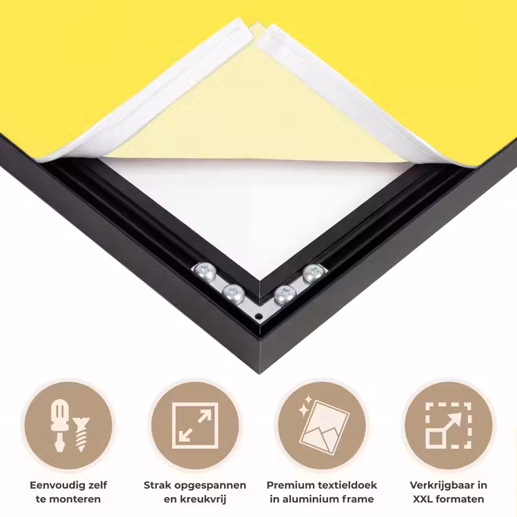 Soft - Custard - Geel Textielframe zwart klein 947 -USP_feed_closeupNL