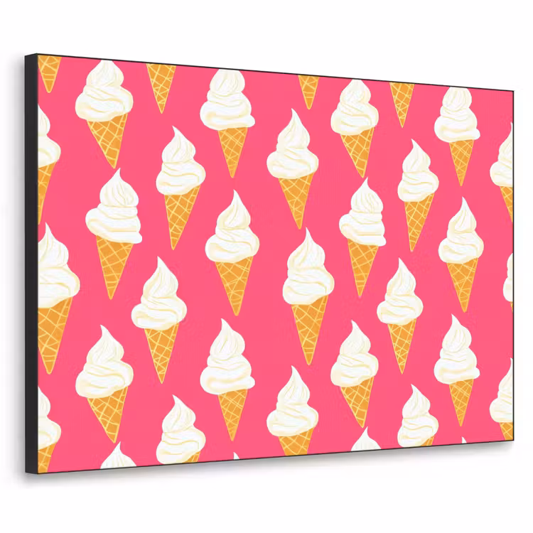 Softijs - Horentje - Roze Textielframe zwart klein 947 -3d