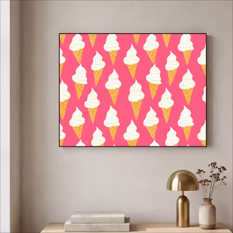 Softijs - Horentje - Roze Textielframe zwart klein 947 -sfeer2