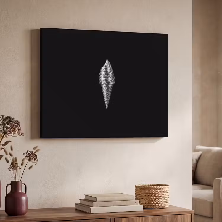 Softijs - Realistisch - Futuristisch Textielframe - compleet frame klein -sfeer3