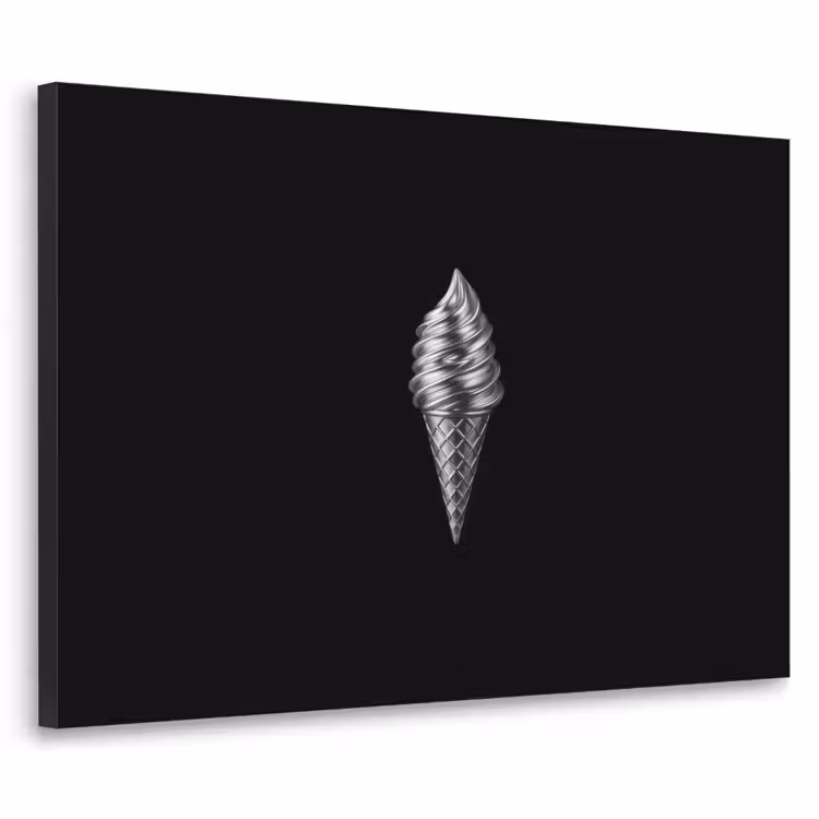 Softijs - Realistisch - Futuristisch Textielframe zwart klein -3d