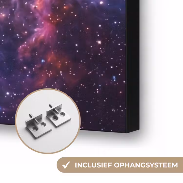 Space - Stars - Abstract - Colorful Textielframe zwart klein -USP_ophangsysteemNL