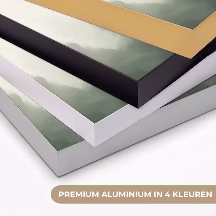 Sparren - Bomen - Groen - Beige Textielframe zwart klein -USP_kleurenNL