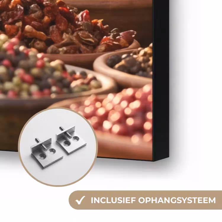 Art frame - Specerijen - Markt - Kleurrijk - Specerijen - Markt - Kleurrijk Textielframe zwart klein