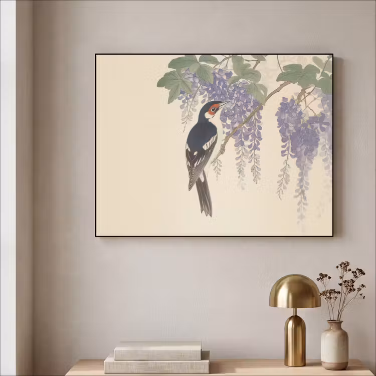 Specht - Bloemen - Paars Textielframe - compleet frame klein -sfeer2