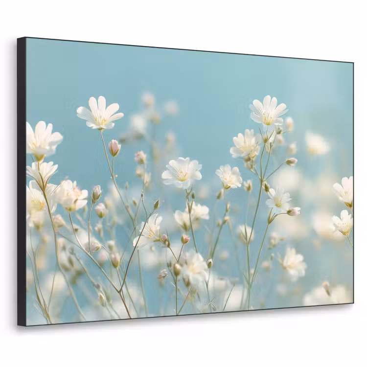Stängel – Blumen – Luft – Weiß Textielframe zwart klein -3d