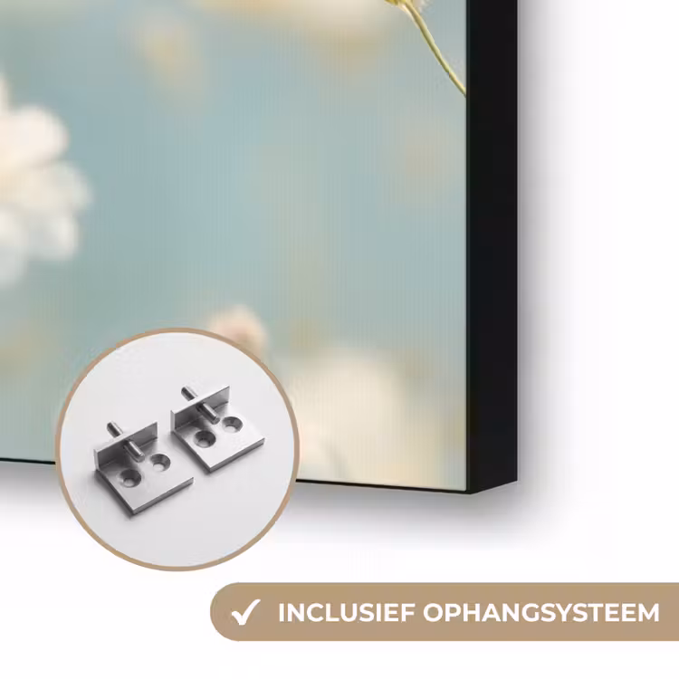 Stängel – Blumen – Luft – Weiß Textielframe zwart klein -USP_ophangsysteemNL