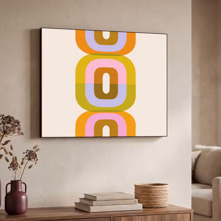 Stapel - Vormen - Geblokt - Oranje Textielframe - compleet frame klein -sfeer3