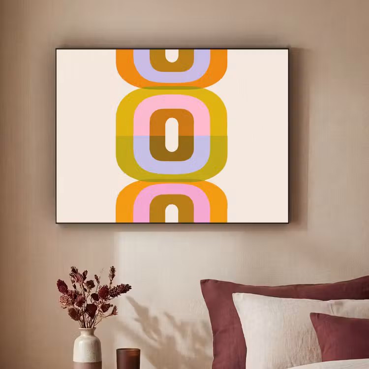 Stapel - Vormen - Geblokt - Oranje Textielframe - compleet frame klein -sfeer1