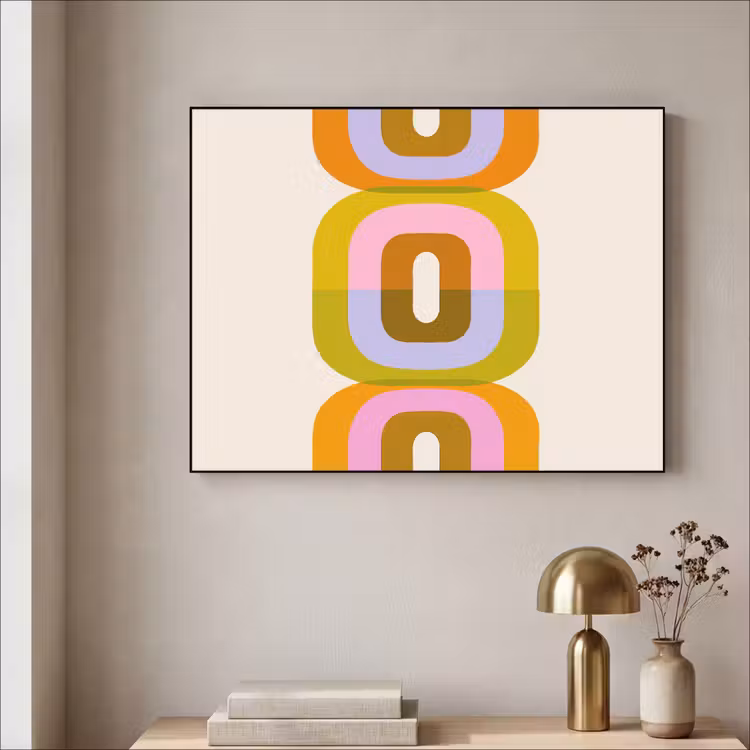 Stapel - Vormen - Geblokt - Oranje Textielframe - compleet frame klein -sfeer2