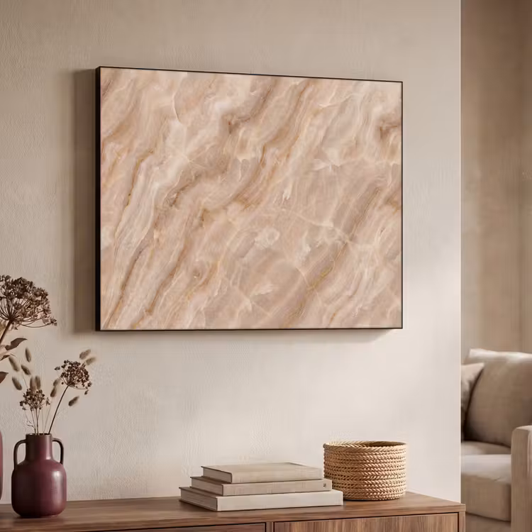 Steen - Ader - Natuur - Modern - Beige Textielframe zwart klein -sfeer3