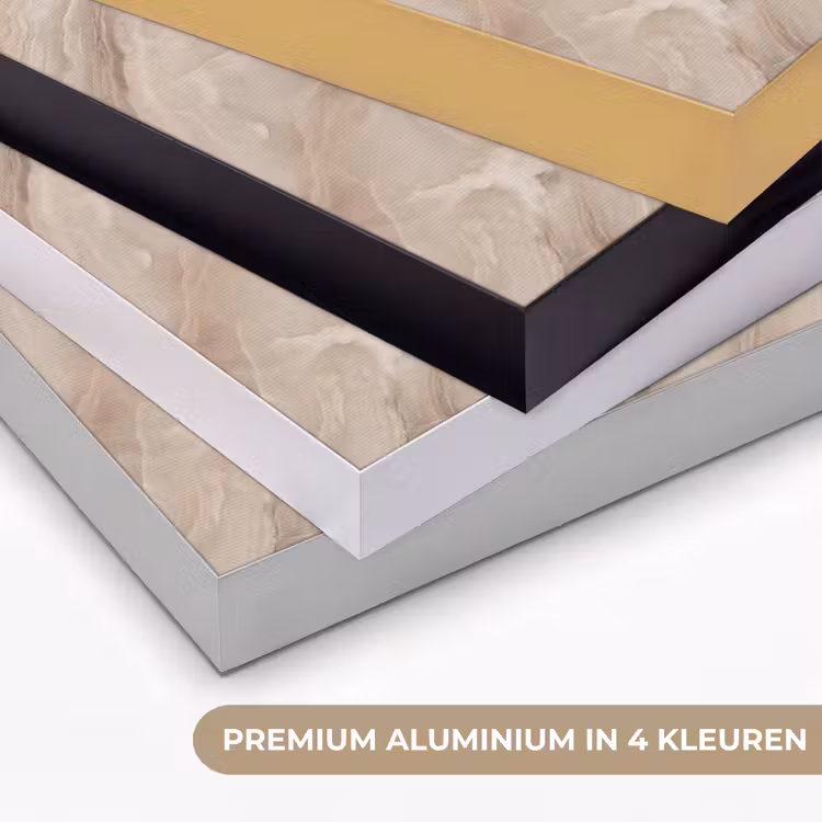 Steen - Golvend - Abstract - Beige Textielframe zwart klein -USP_kleurenNL