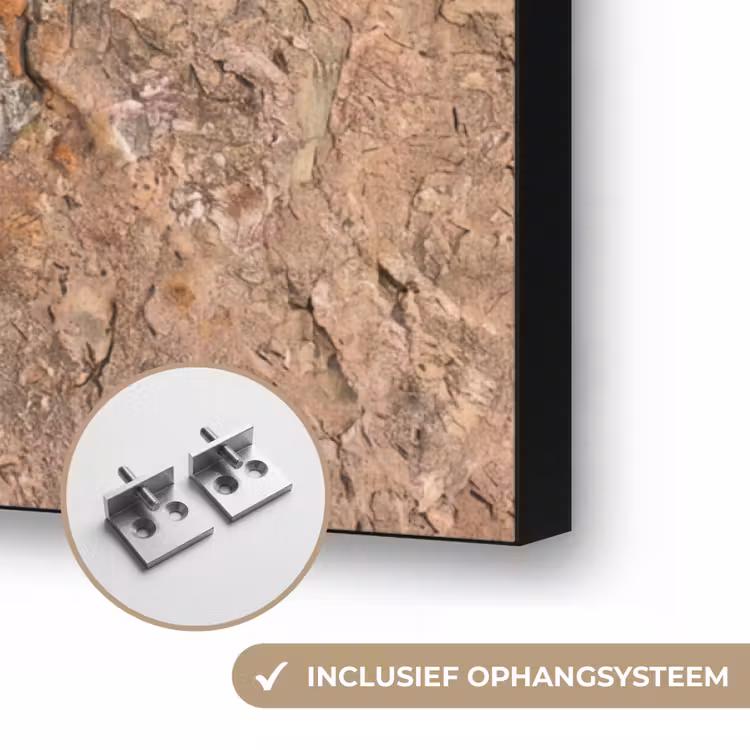 Steen - Natuur - Textuur - Abstract - Bruin Textielframe zwart klein -USP_ophangsysteemNL