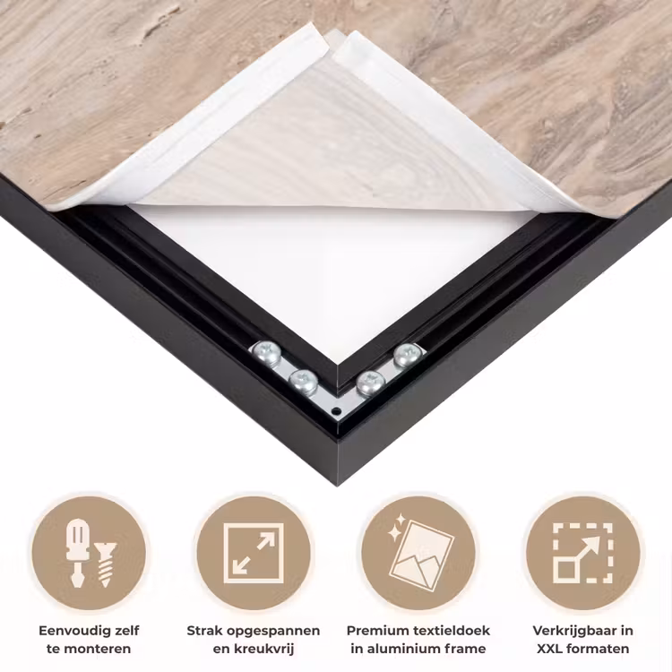 Steen - Patroon - Textuur - Natuurlijk - Beige Textielframe zwart klein -USP_feed_closeupNL