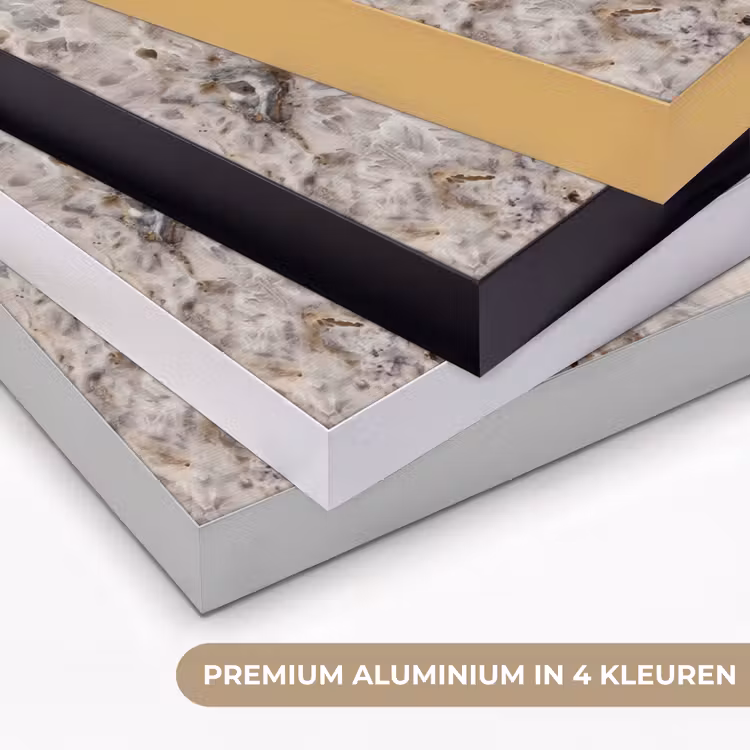 Steen - Textuur - Abstract - Beige - Wit Textielframe zwart klein -USP_kleurenNL