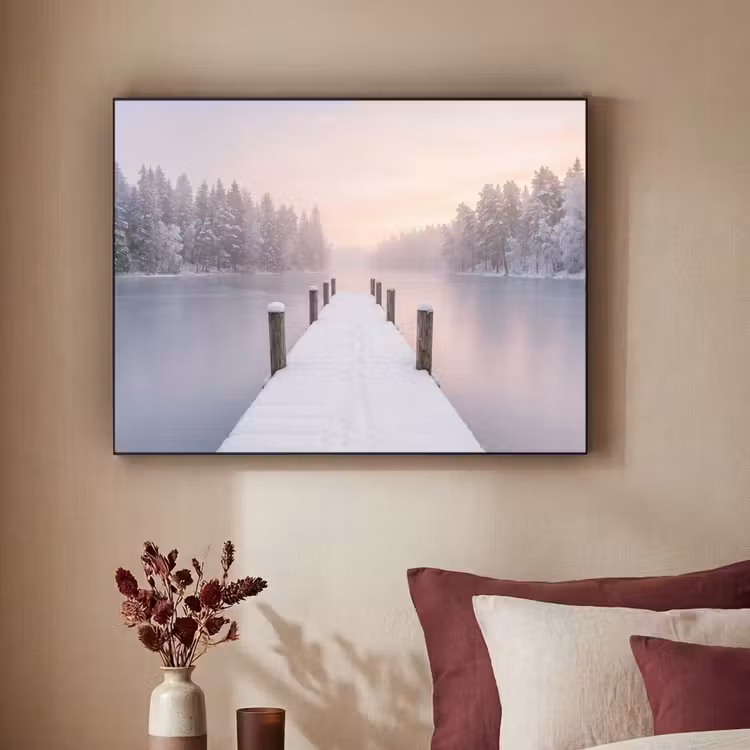 Steiger - Meer - Mist - Winter - Serene Textielframe zwart klein -sfeer1