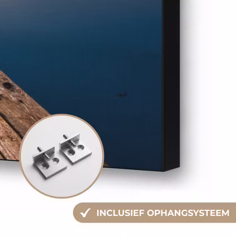 Steiger - Water - Zonsondergang - Roze - Horizon Textielframe zwart klein -USP_ophangsysteemNL