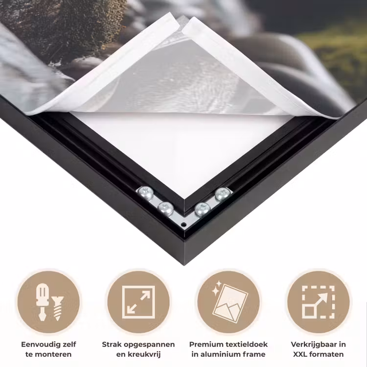 Stenen - Stapel - Natuur Textielframe zwart klein -USP_feed_closeupNL