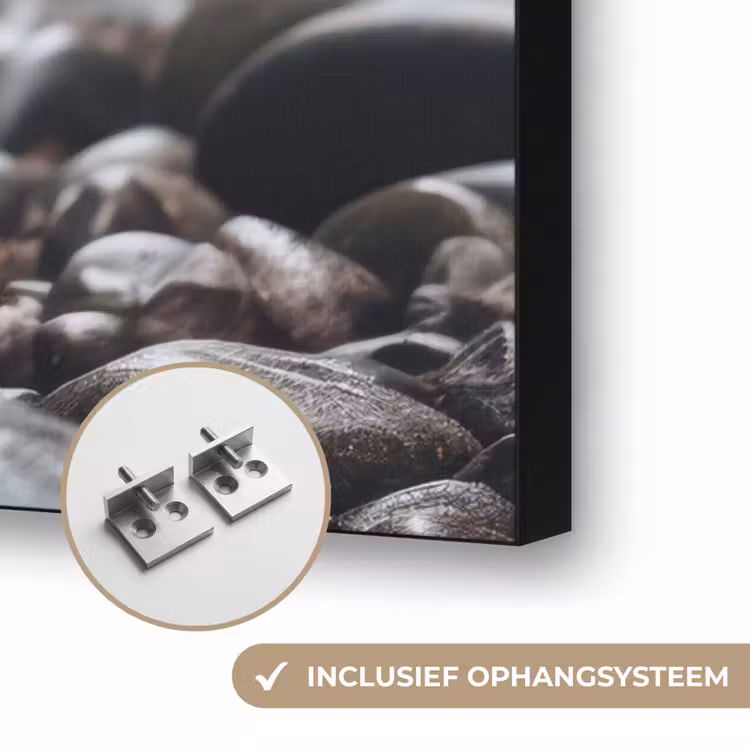 Stenen - Stapel - Natuur Textielframe zwart klein -USP_ophangsysteemNL