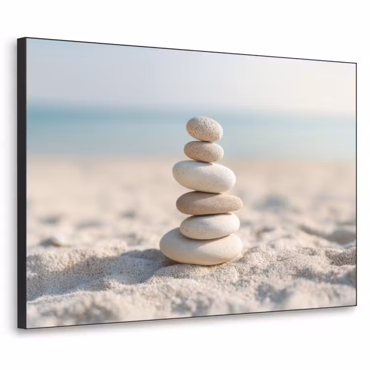 Stenen - Stapel - Zand - Zee Textielframe - compleet frame klein -3d