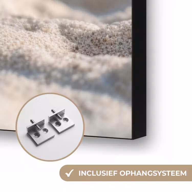 Stenen - Stapel - Zand - Zee Textielframe zwart klein -USP_ophangsysteemNL