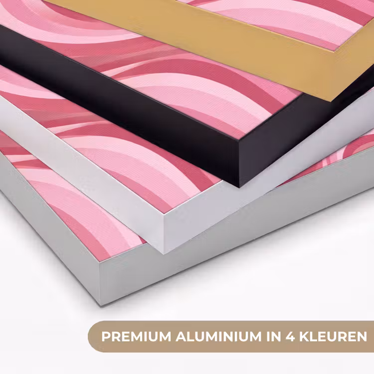 Ster - Golvend - Abstract - Roze Textielframe zwart klein -USP_kleurenNL