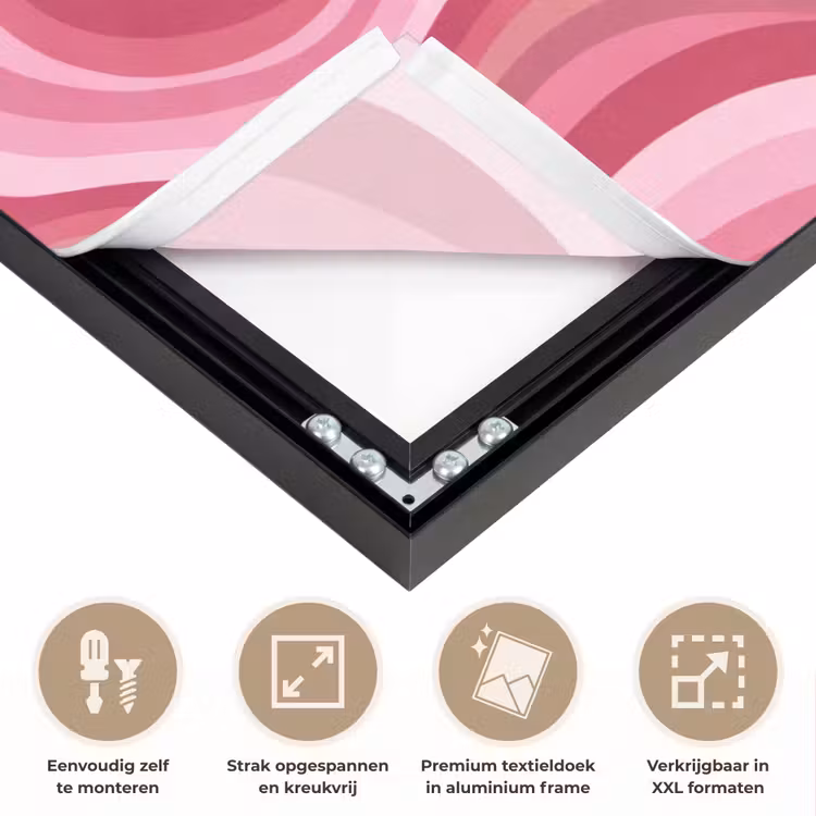 Ster - Golvend - Abstract - Roze Textielframe zwart klein -USP_feed_closeupNL
