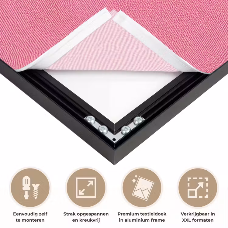 Ster - Luipaard - Print - Roze Textielframe zwart klein -USP_feed_closeupNL