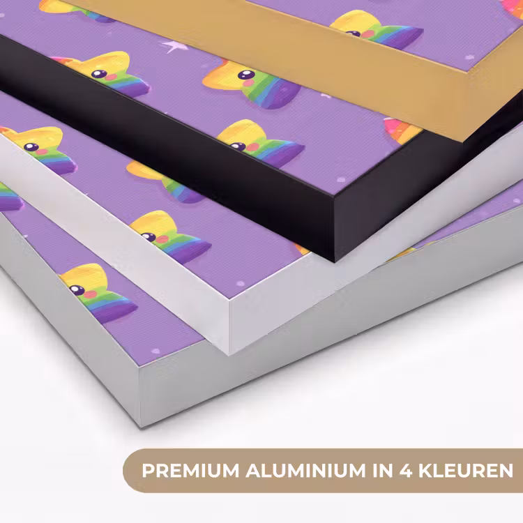 Sterren - Regenboog - Paars Textielframe zwart klein 947 -USP_kleurenNL