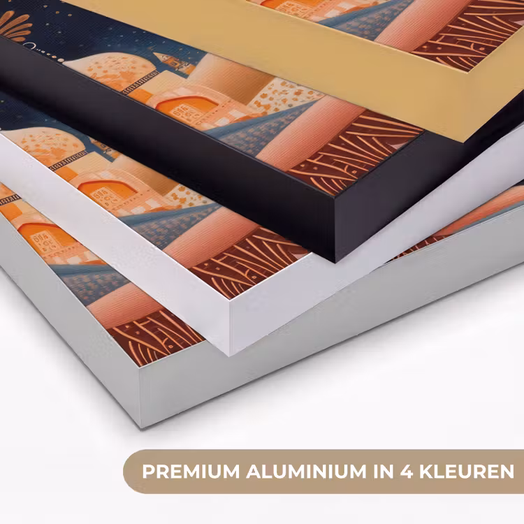 Sterrenhemel - Palmen - Rivier Textielframe zwart klein -USP_kleurenNL
